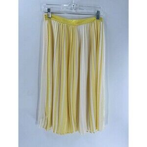 Women's Lily White Yellow White Pleated Skirt Size S/M